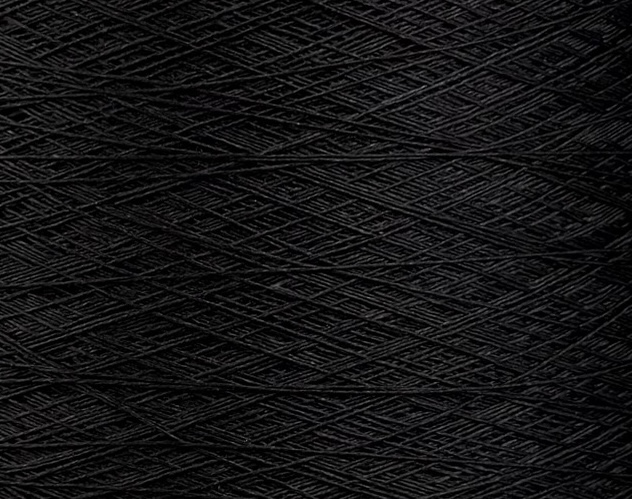Art. Spiral Nm 3/90 – Schappeseidengarn mit Elasthan col. Schwarz
